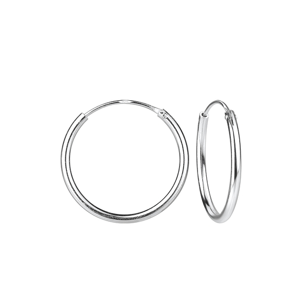 18mm Silver Hoop Earrings - 1667