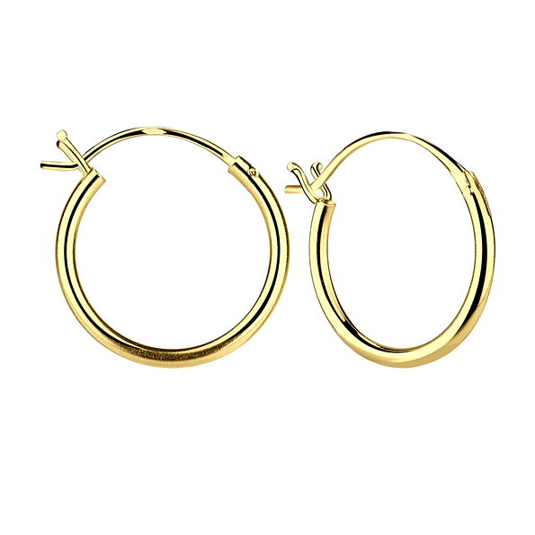 16mm Silver French Lock Hoop Earrings - 6709