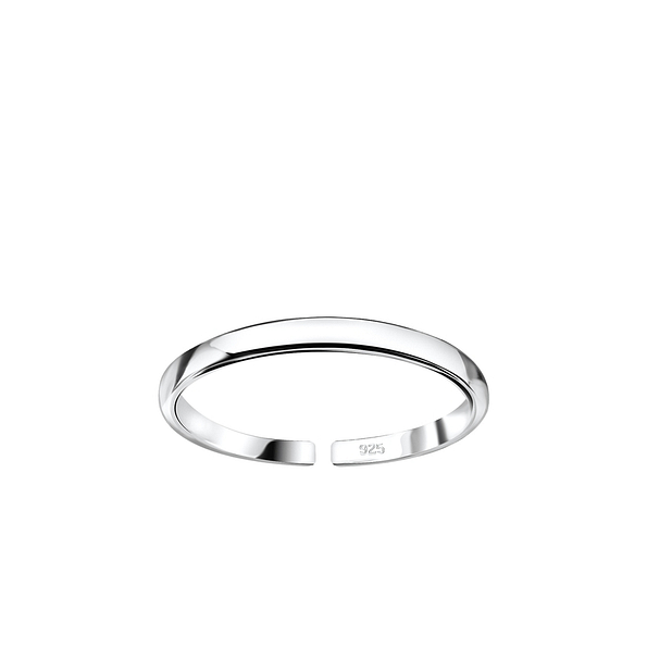 Silver Band Adjustable Toe Ring - 1642