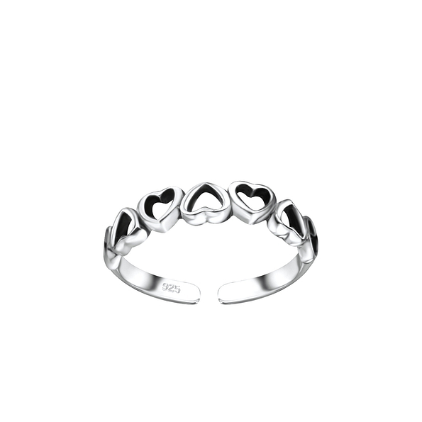 Silver Heart Adjustable Toe Ring - 1634 Silver Heart Adjustable Toe Ring - 1634