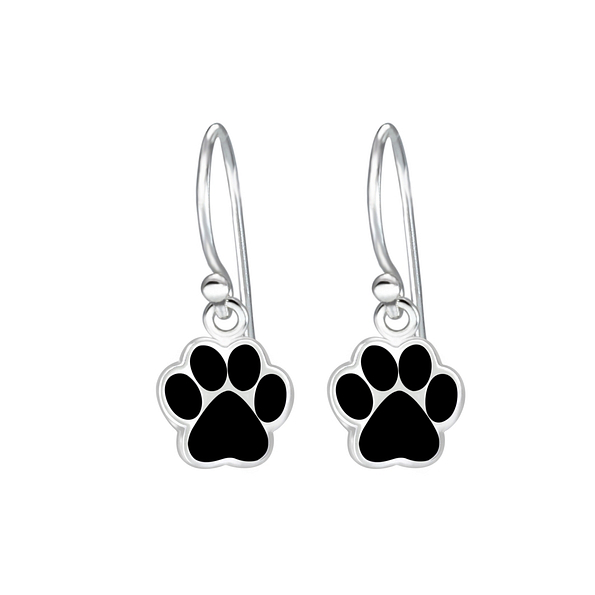 Silver Paw Print Earrings - 1848