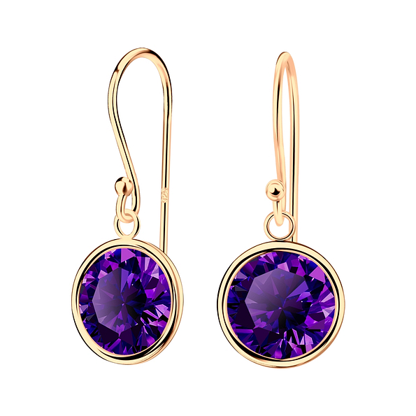 10mm Round Cubic Zirconia Silver Earrings - 2322