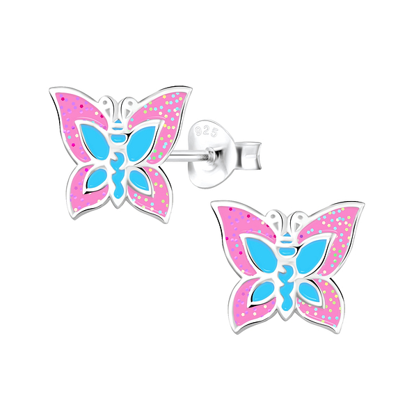 Silver Butterfly Stud Earrings - 1878