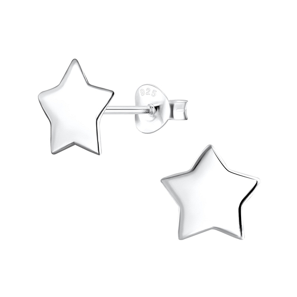 Silver Star Stud Earrings - 2057