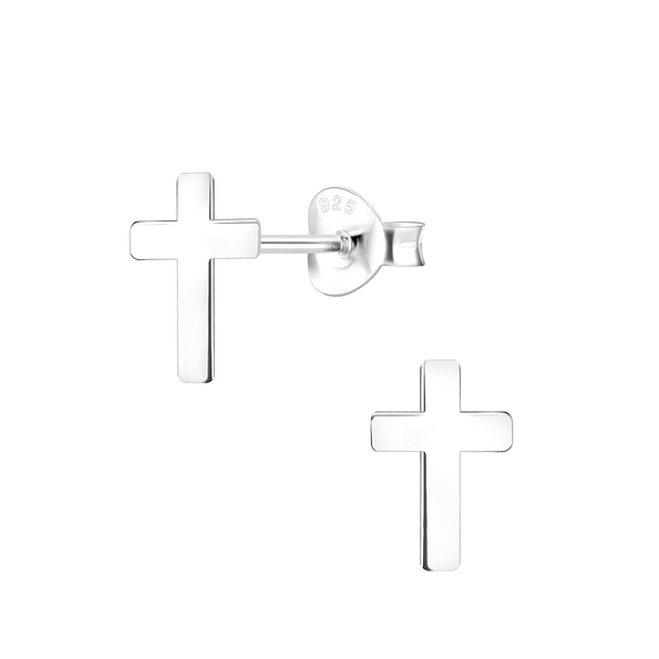 Silver Cross Stud Earrings - 2039 Silver Cross Stud Earrings - 2039