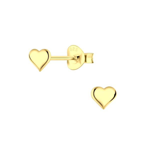 Silver Heart Stud Earrings - 2140