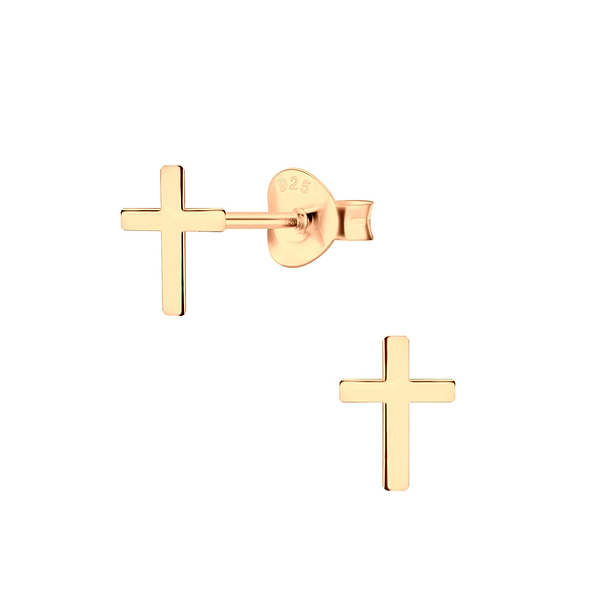 Silver Cross Stud Earrings - 2160