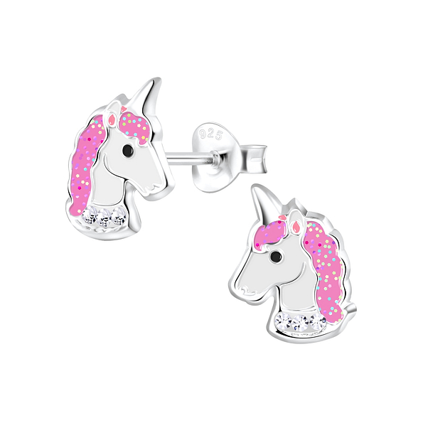 Silver Unicorn Stud Earrings - 2161
