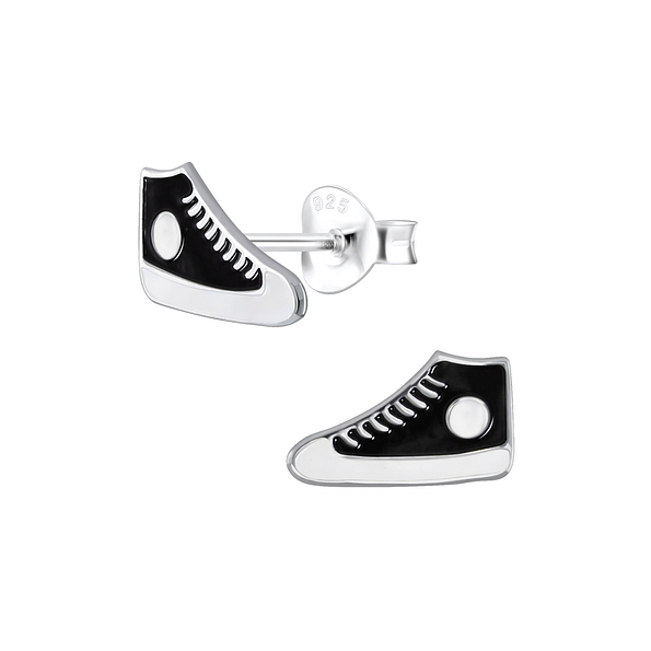 Silver Sneaker Stud Earrings - 2071