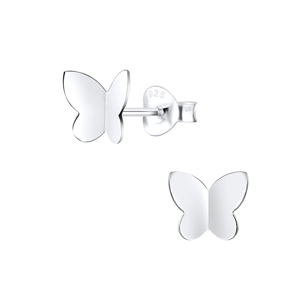 Silver Butterfly Stud Earrings - 2218