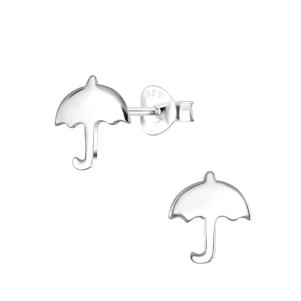 Silver Umbrella Stud Earrings - 2092