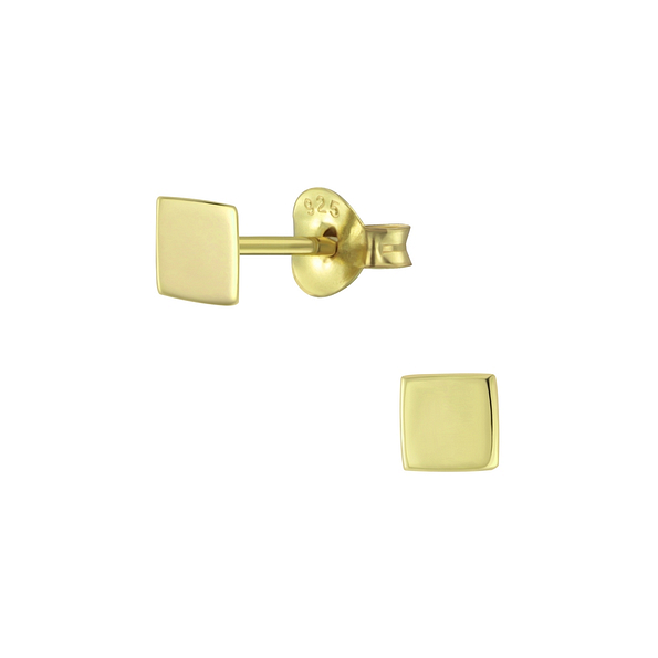 Silver Square Stud Earrings - 6206