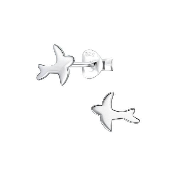 Silver Bird Stud Earrings - 2127