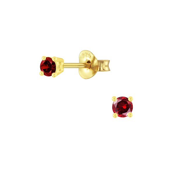 3mm Round Cubic Zirconia Silver Stud Earrings - 4714