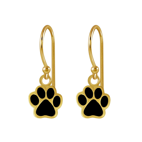 Silver Paw Print Earrings - 2565