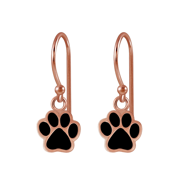 Silver Paw Print Earrings - 2566