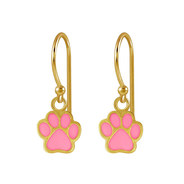 Silver Paw Print Earrings - 2563