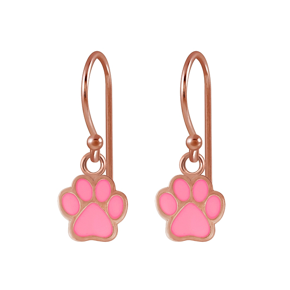 Silver Paw Print Earrings - 2564