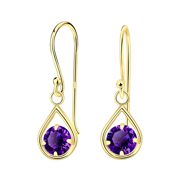 Silver Tear Drop Dangle Earrings - 2865