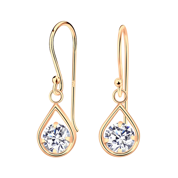 Silver Tear Drop Dangle Earrings - 2866