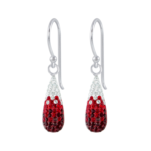 Silver Crystal Drop Earrings - 2513