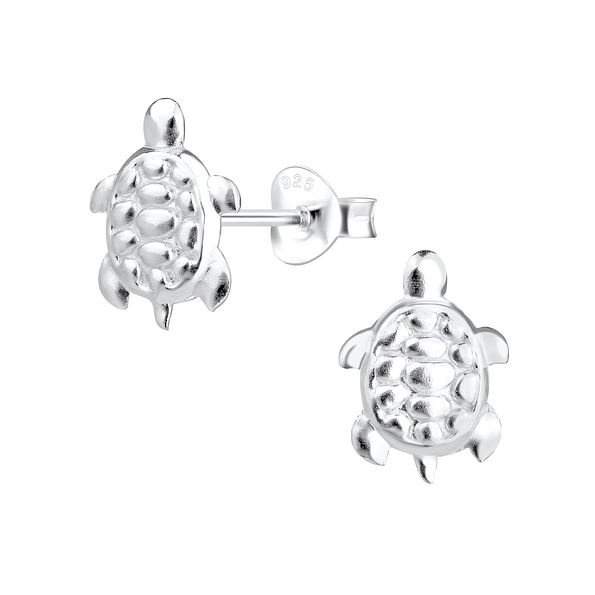 Silver Turtle Stud Earrings - 2668