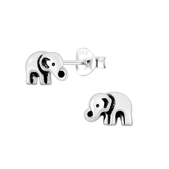 Silver Elephant Stud Earrings - 2469