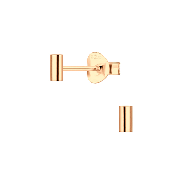 Silver Bar Stud Earrings - 2673