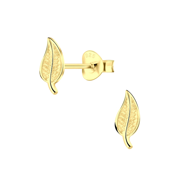 Silver Leaf Stud Earrings - 2675