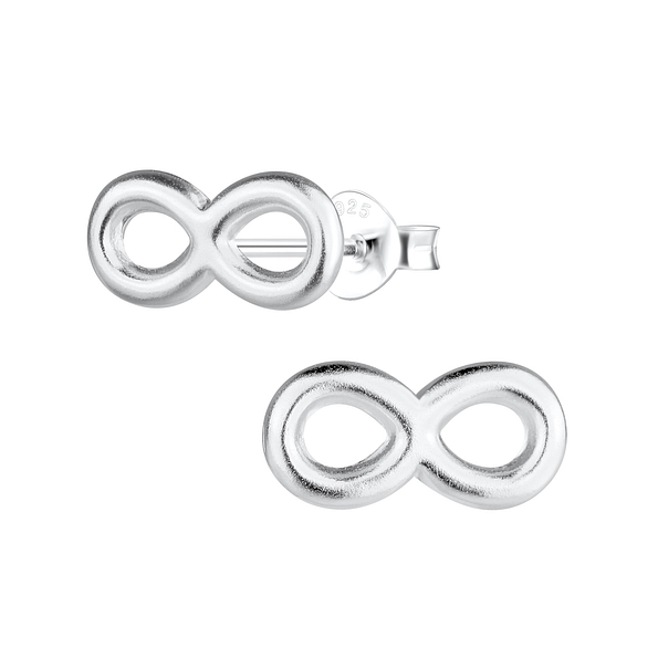 Silver Infinity Stud Earrings - 2684 Silver Infinity Stud Earrings - 2684