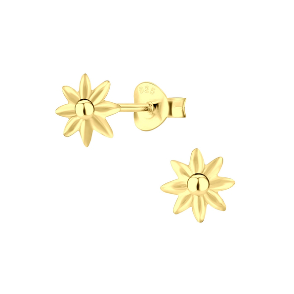 Silver Flower Stud Earrings - 2679