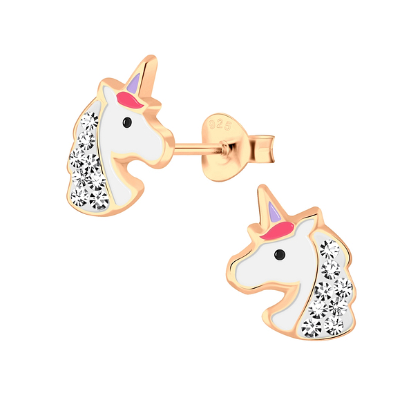 Silver Unicorn Stud Earrings - 2492