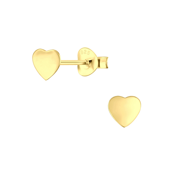 Silver Heart Stud Earrings - 2693