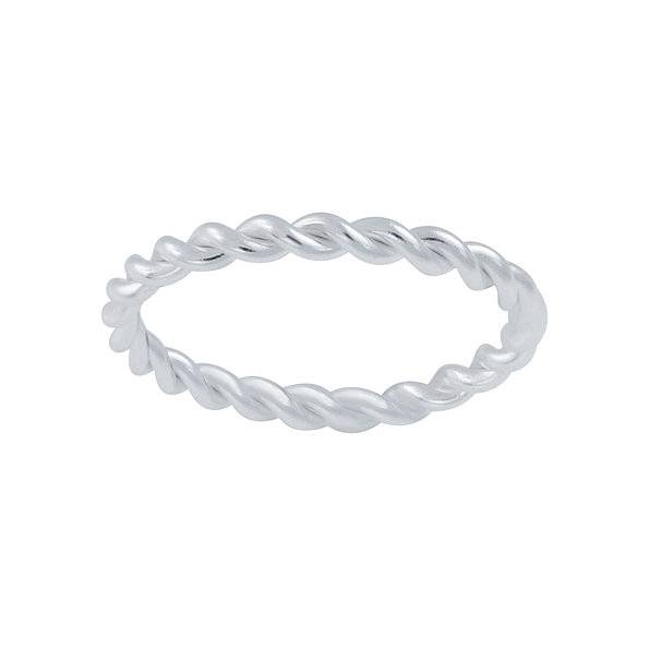 Silver Twisted Band Ring - 2651