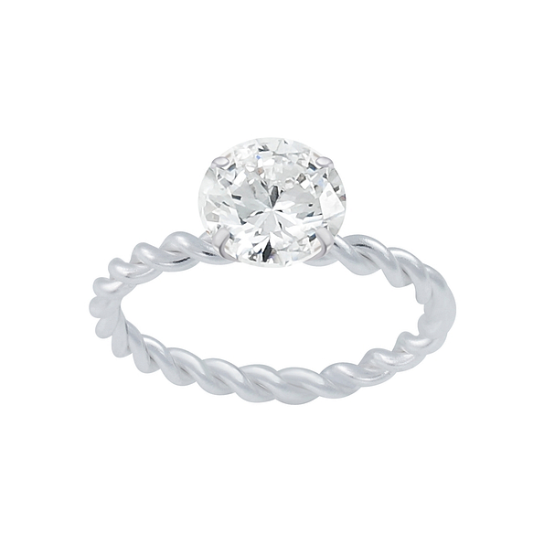 Silver Solitaire Ring - 2654