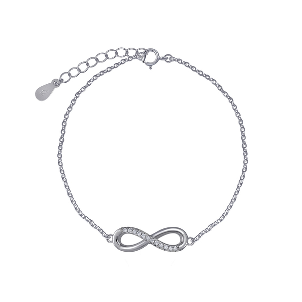 Silver Infinity Cubic Zirconia Bracelet - 3026