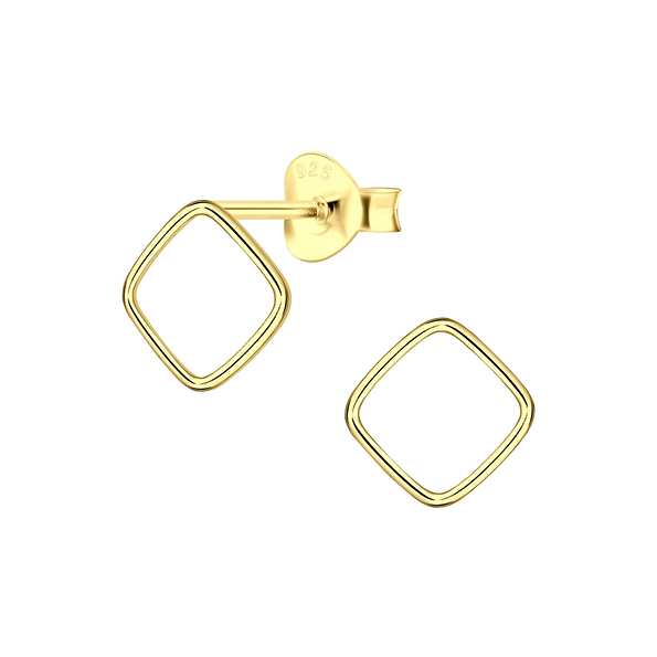 Silver Square Stud Earrings - 3024