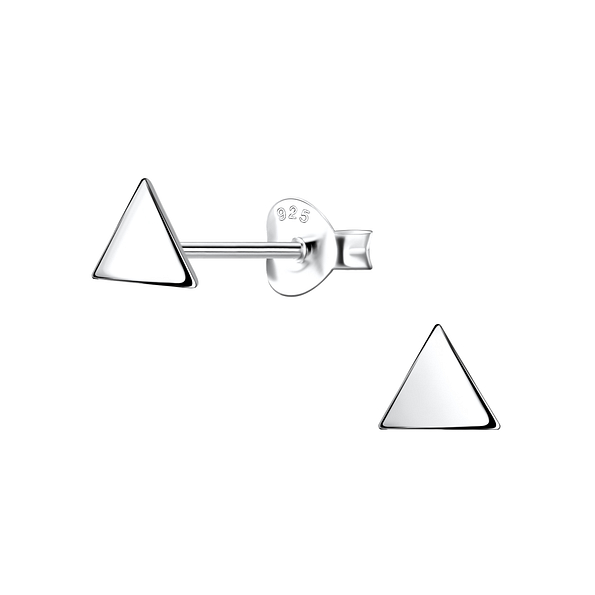 Silver Triangle Stud Earrings - 2894
