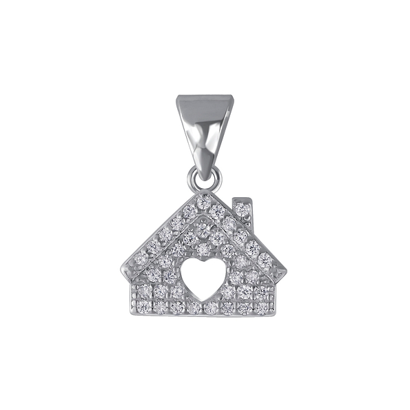 Silver House Cubic Zirconia Pendant - 3036 Silver House Cubic Zirconia Pendant - 3036