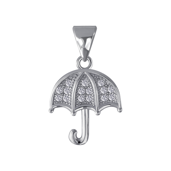 Silver Umbrella Cubic Zirconia Pendant - 3047 Silver Umbrella Cubic Zirconia Pendant - 3047