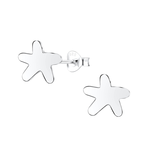 Silver Starfish Stud Earrings - 3102