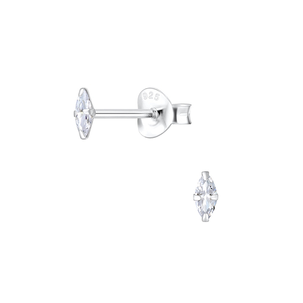 2x4mm Marquise Cubic Zirconia Stud Earrings - 3184
