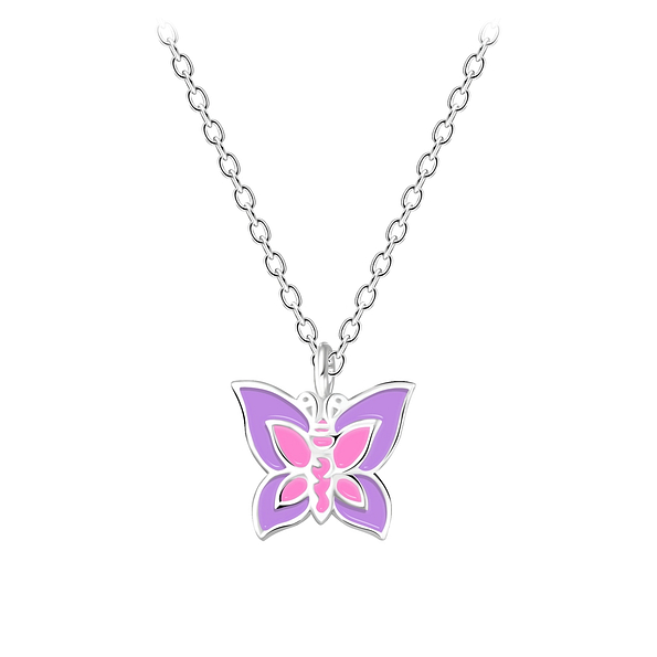 Silver Butterfly Necklace - 3563
