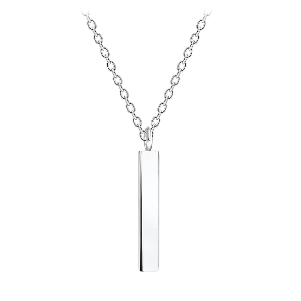 Silver Bar Necklace - 3552