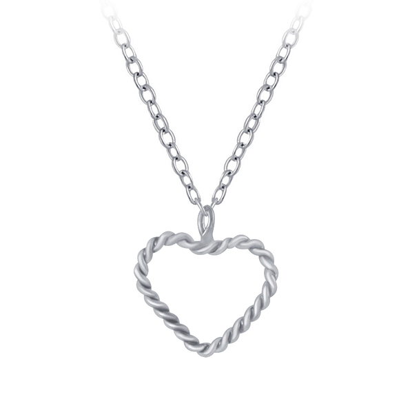 Silver Heart Necklace - 3546