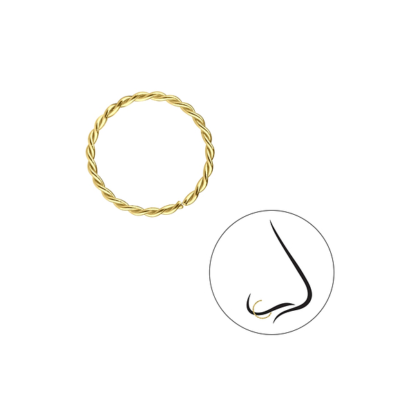 12mm Silver Twisted Continuous Ring - 7299