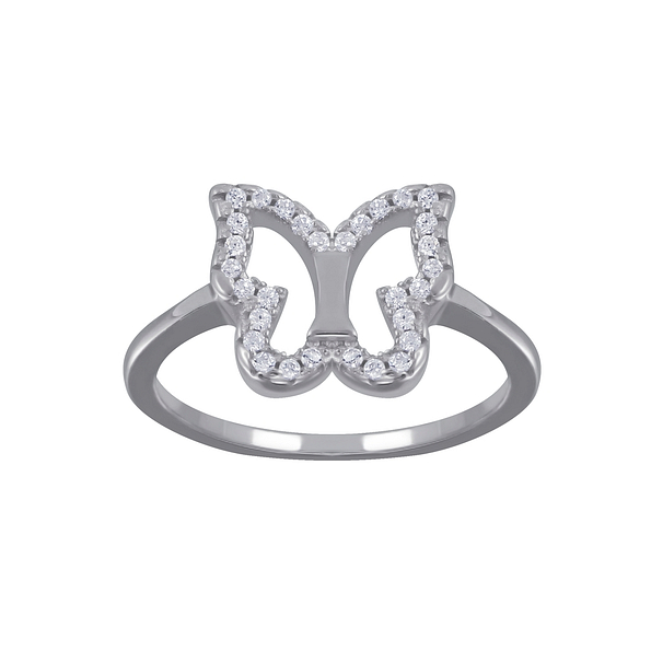 Silver Butterfly Ring - 3657
