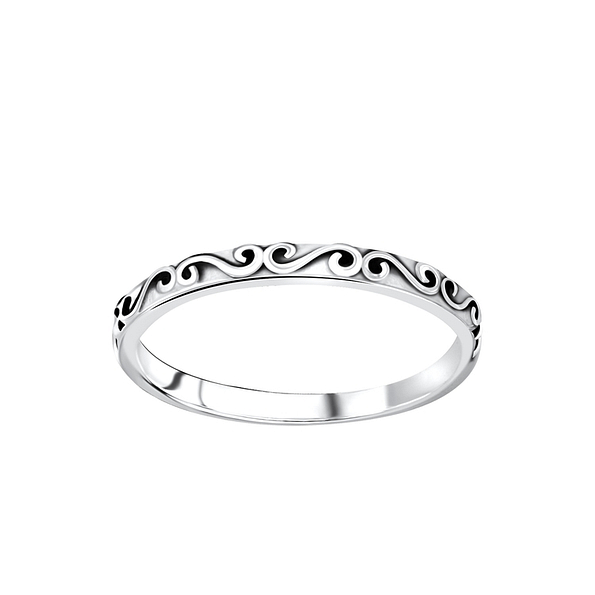 Silver Patterned Ring - 3653 Silver Patterned Ring - 3653