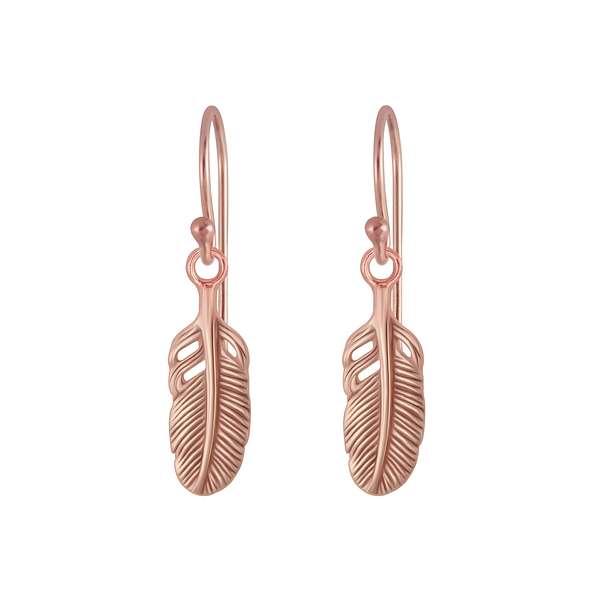 Silver Feather Earrings - 4457