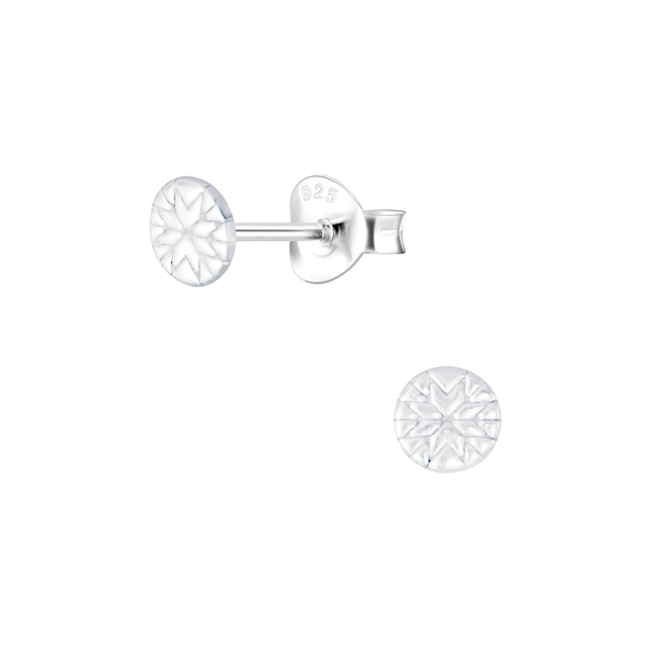 Silver Patterned Stud Earrings - 3815 Silver Patterned Stud Earrings - 3815